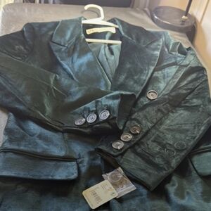 Free People Women's Green Blazer